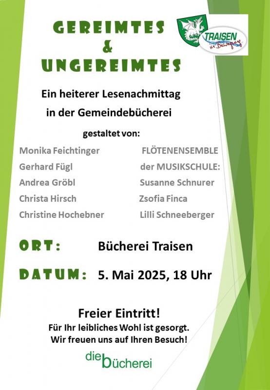 Lesung: "Gereimtes und Ungereimtes" 